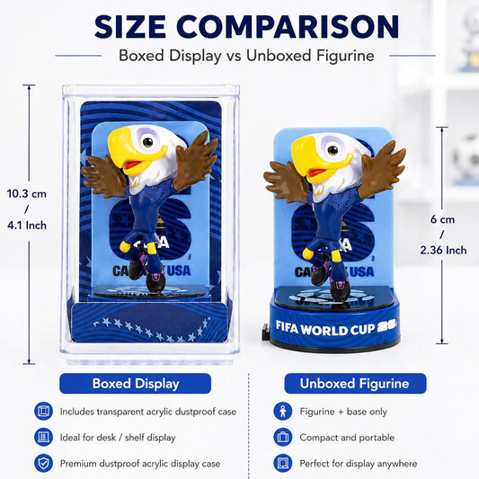Official World Cup 2026 Merchandise Mascot Figurines Set, Limited Edition World Cup Merch Souvenirs, 3Pack Collectible Soccer Statues in Display Case, Football Fan Gift & World Cup Memorabilia (6cm-A)