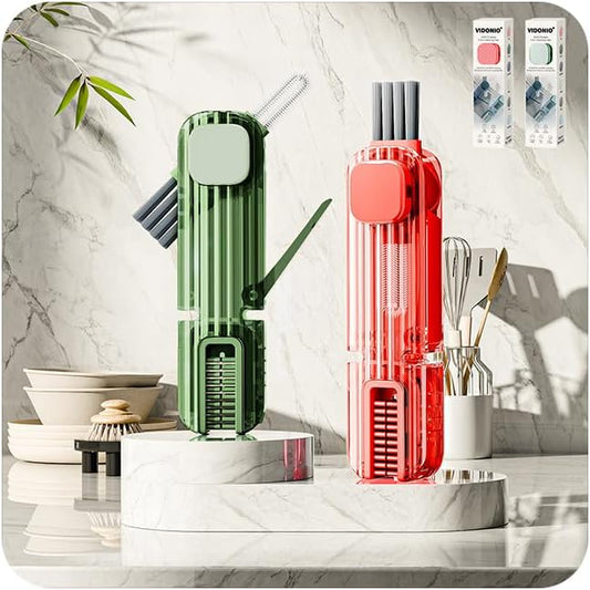 4 in 1 Cup Lid Gap Cleaning Brush Set,Multifunctional Crevice Cleaning Brush for Bottle,Multipurpose Bottle Cleaner with Compact Design Tiny Silicone Cup Holder Cleaner Tool,Kitchen Gadgets